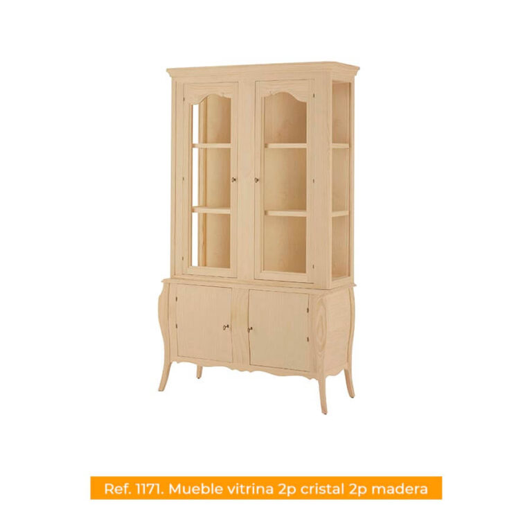 Cachava Marsella mueble vitrina 2p cristal 2p madera ref. 1171