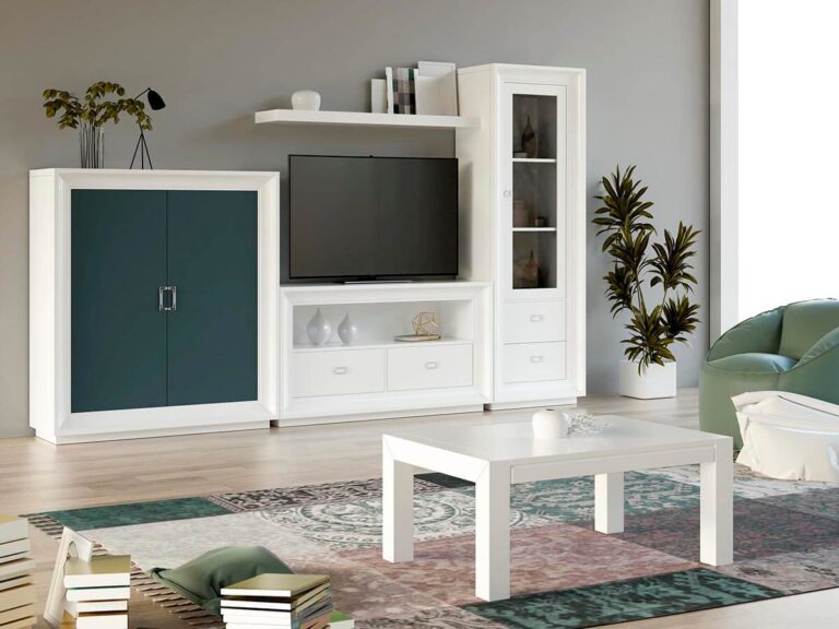 Cachava catálogo salones colección Génova madera color blanco