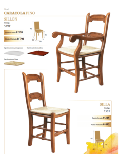 andaluza sillon y silla caracola