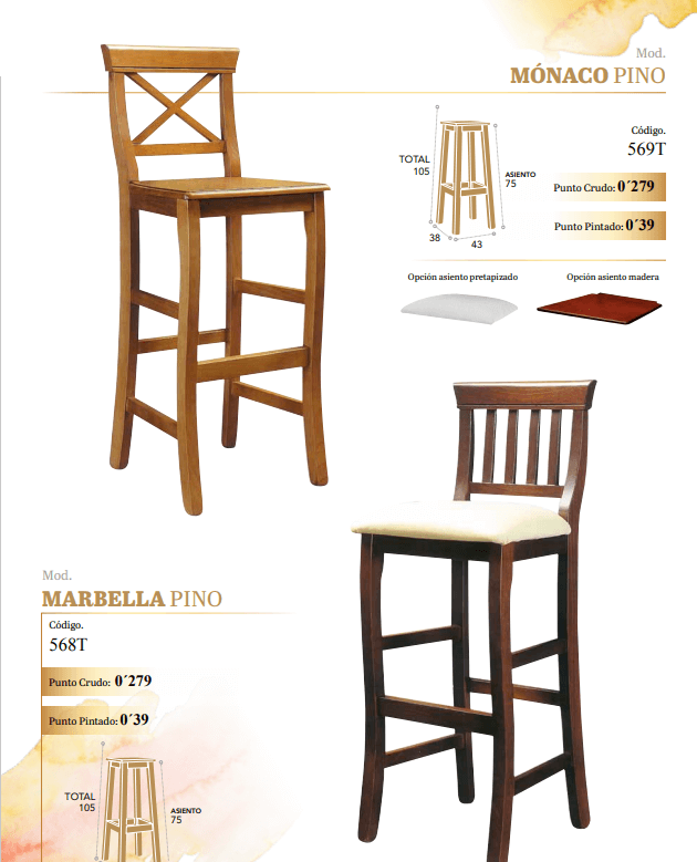 Hostelería 91 andaluza taburete monaco y marbella