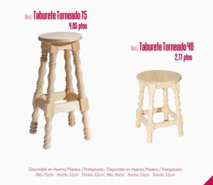 penuelas taburete torneado